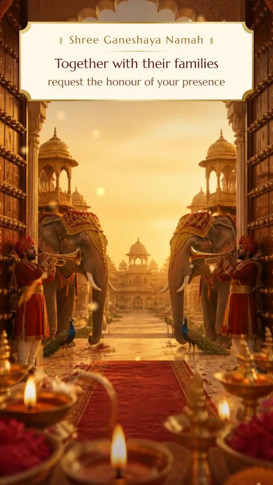 Hindu Royal Palace premium video wedding invitation