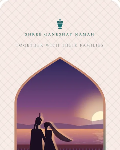Mughal Garden wedding invitation website in Rosewater & Teal