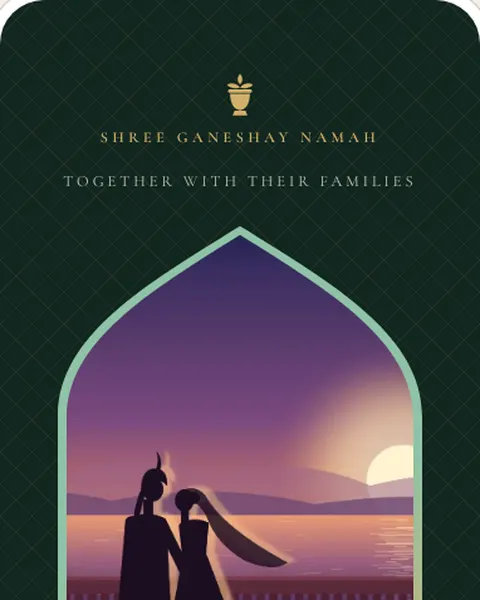 Mughal Garden wedding invitation website in Midnight Garden
