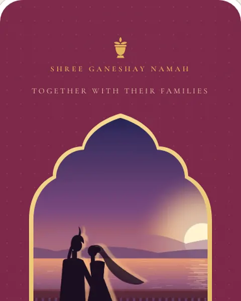 Royal Rajputana wedding invitation website in Rani Pink & Gold