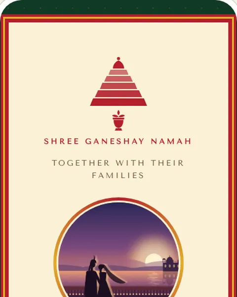 South Indian Temple template in Green & Temple Gold