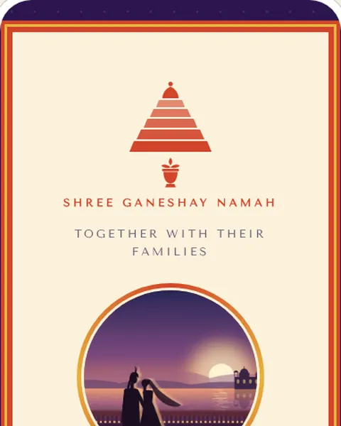 South Indian Temple wedding invitation website in Violet Silk