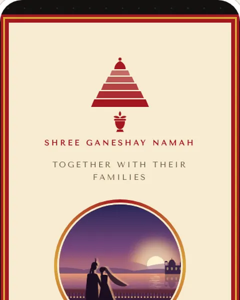 South Indian Temple wedding invitation website in Black & Gold